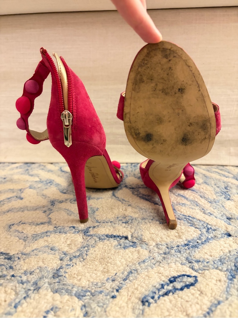 Sam Edelman Women's Pink Dot Ankle-Strap Sandals - Picture 3 of 4
